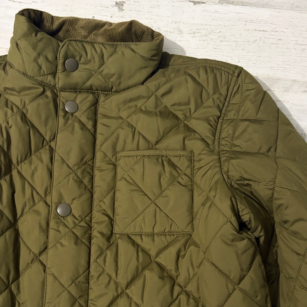 Crewcuts Olive Kids Quilted Barn Puffer Jacket Size 12 - Picture 4 of 10